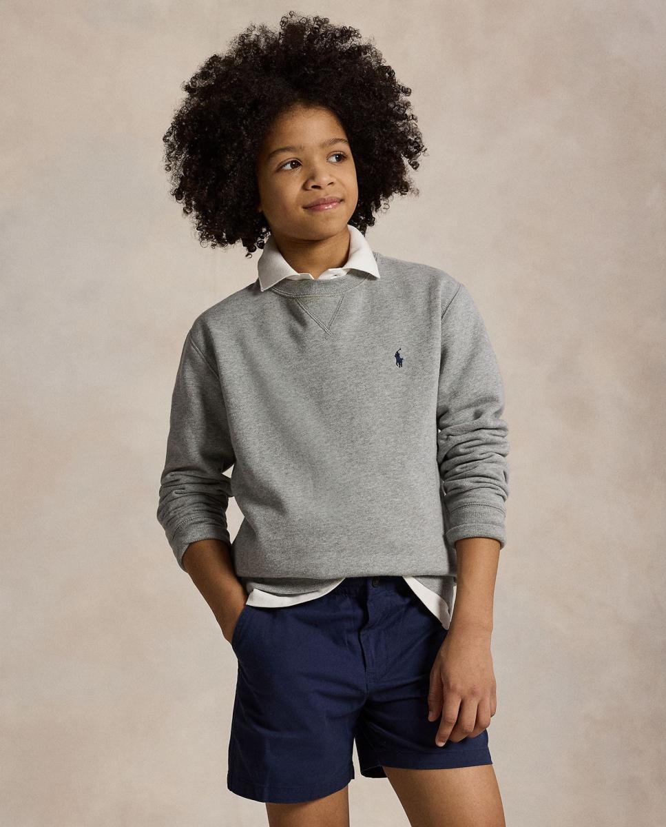 Sweatshirt de Decote Redondo com Cavalo Bordado Cinzento-claro-2