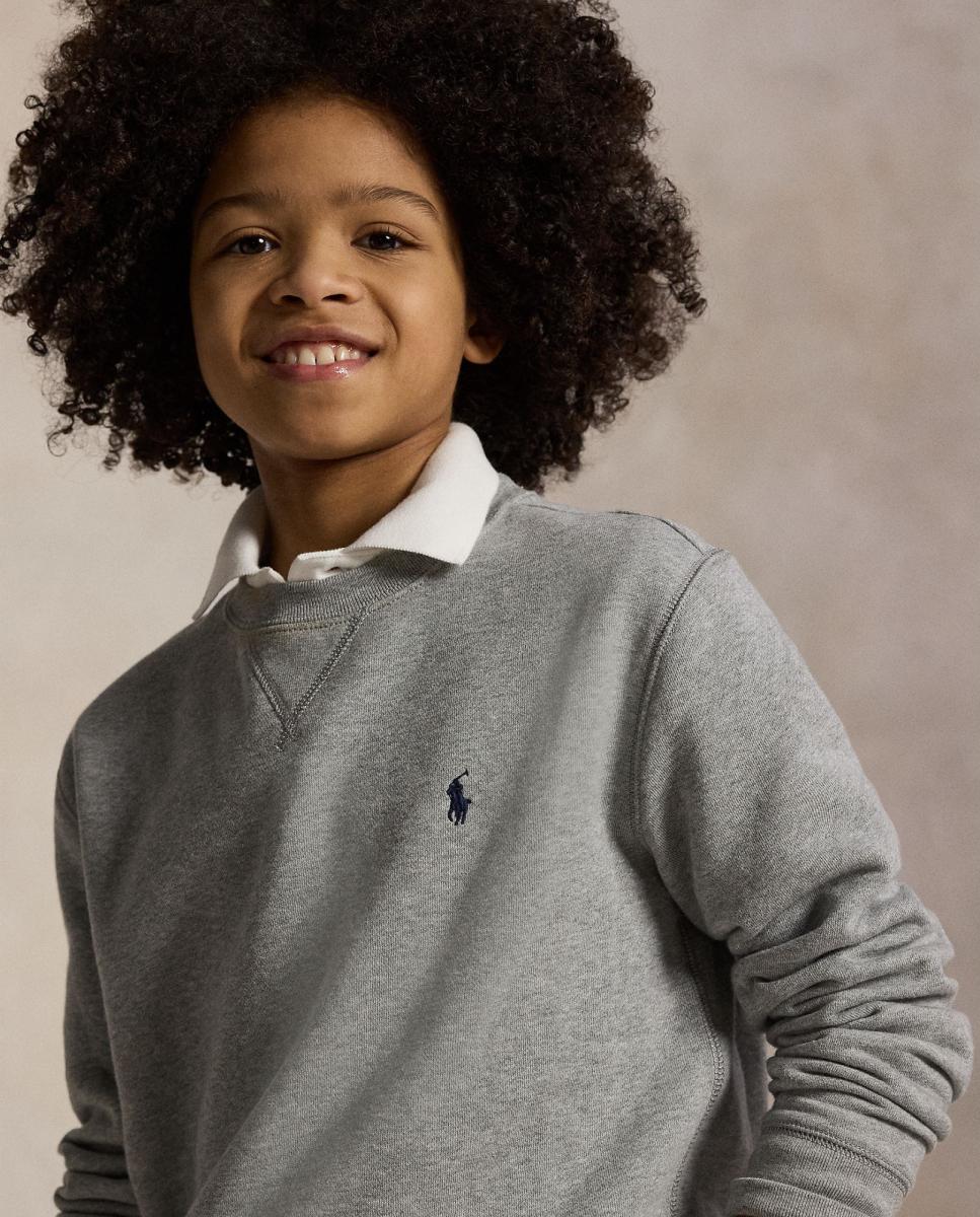 Sweatshirt de Decote Redondo com Cavalo Bordado Cinzento-claro-3