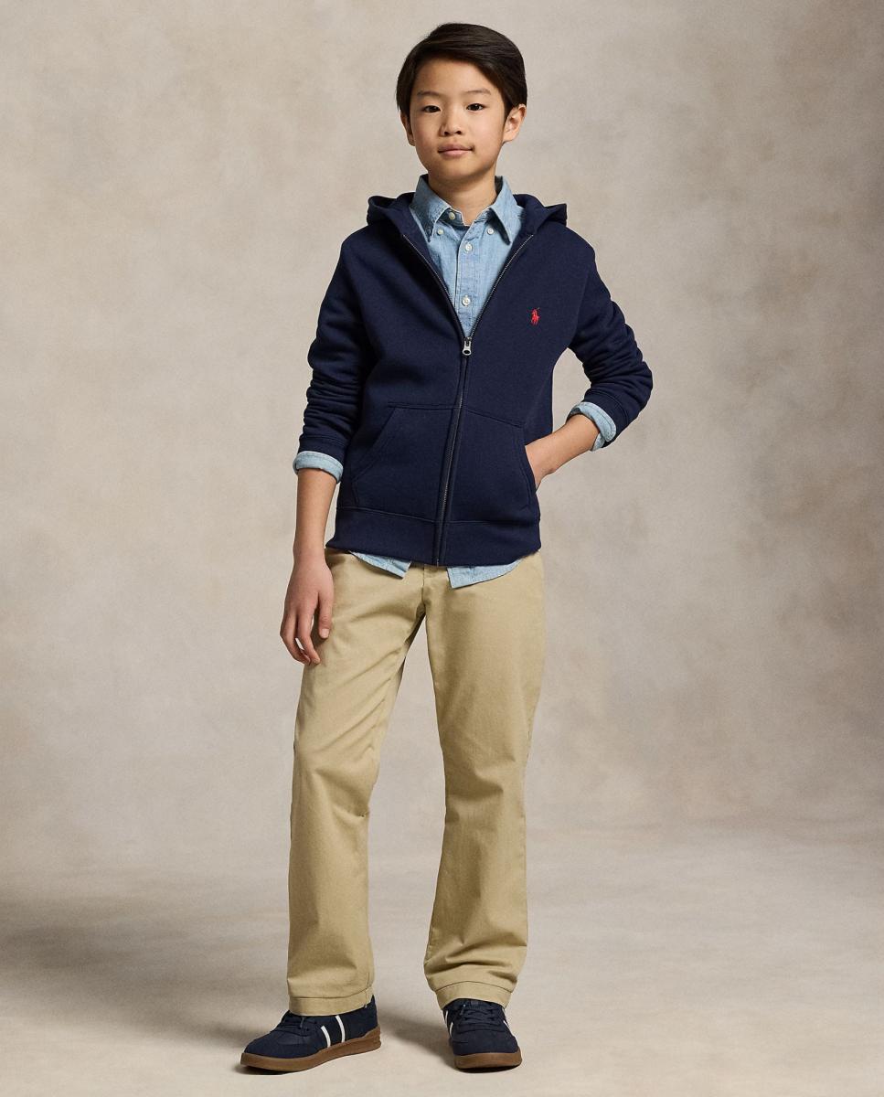 Sweatshirt com Capuz e Fecho de Correr Azul-marinho-1