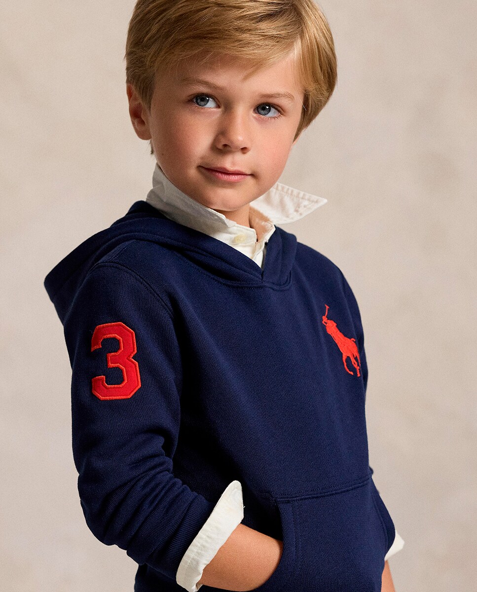 Sweatshirt com Capuz e Big Pony Azul-marinho-2