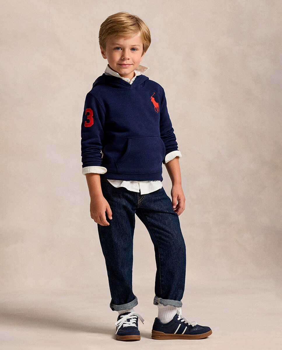 Sweatshirt com Capuz e Big Pony Azul-marinho-3