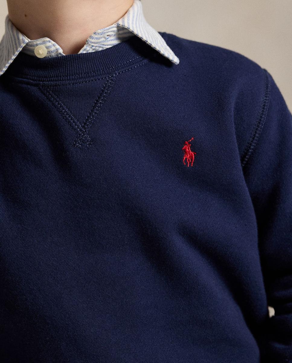 Sweatshirt Unissexo de Felpa com Decote Redondo Polo Ralph Lauren Azul-marinho-3