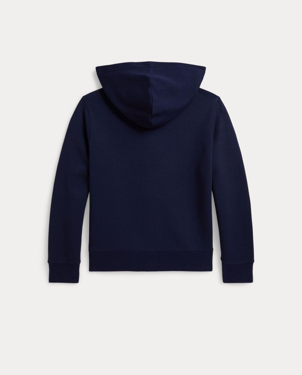 Sweatshirt com Capuz Unissexo em Tecido Técnico com Bolso Canguru Azul-marinho-2