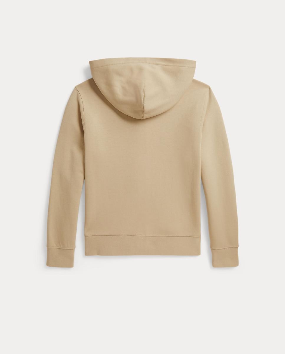 Sweatshirt com Capuz Unissexo em Tecido Técnico com Bolso Canguru Creme-2