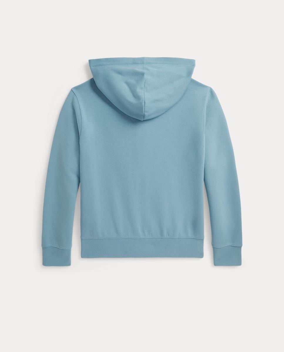 Sweatshirt com Capuz Unissexo em Tecido Técnico com Bolso Canguru Azul-claro-2