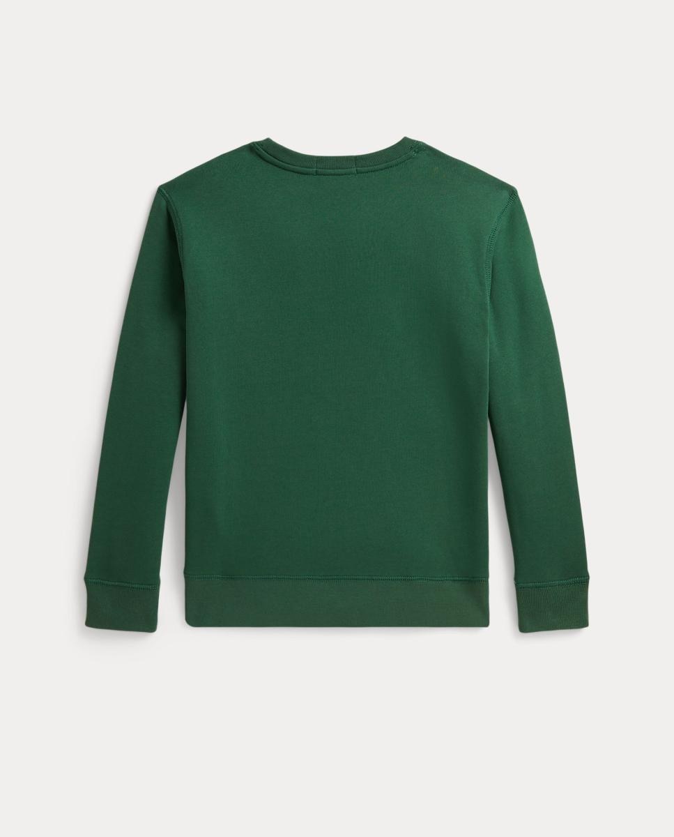 Sweatshirt Unissexo de Felpa com Decote Redondo Verde-2