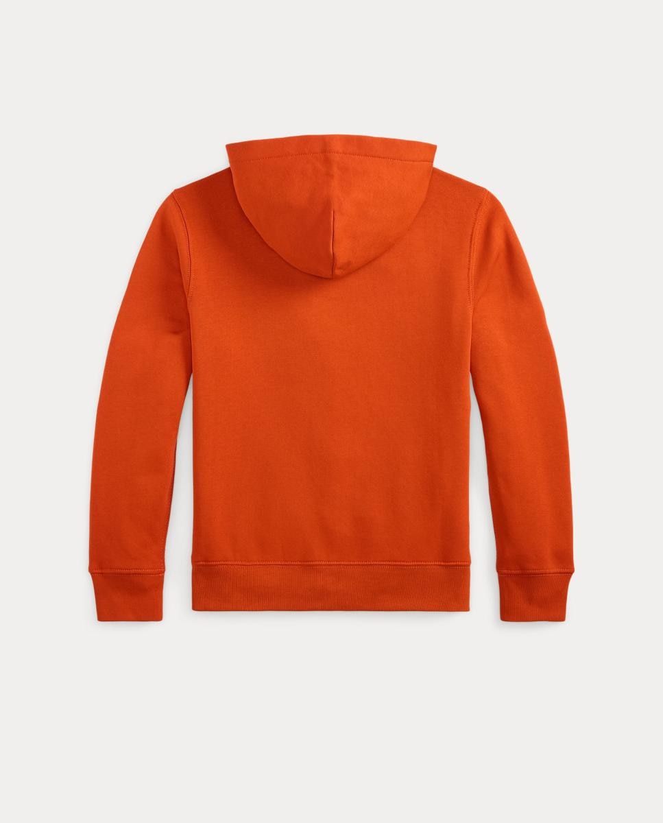 Sweatshirt de Felpa Unissexo com Capuz e Fecho de Correr Laranja-2
