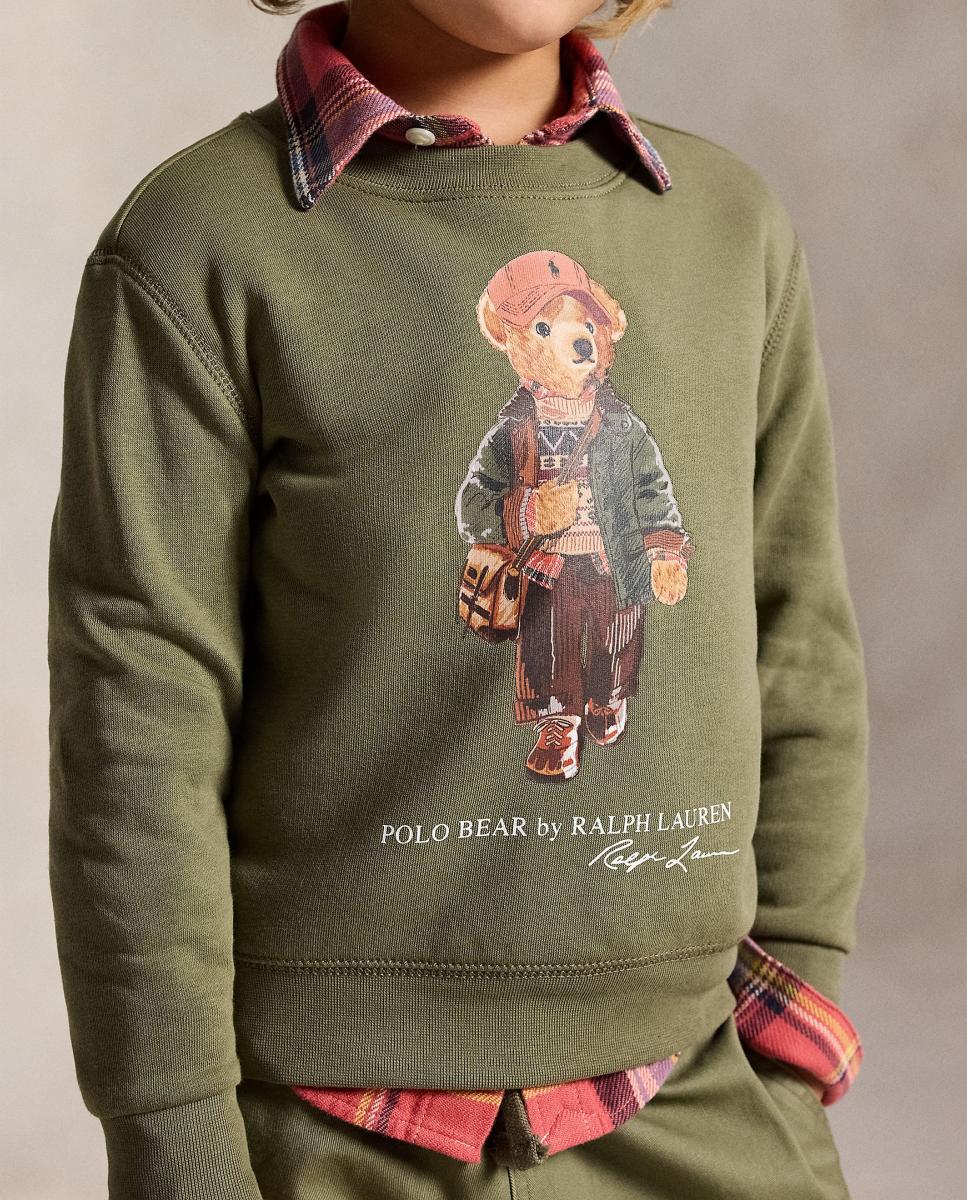Imagen 2 de Sudadera unisex de felpa con Polo Bear - Polo Ralph Lauren - Verde militar Verde militar