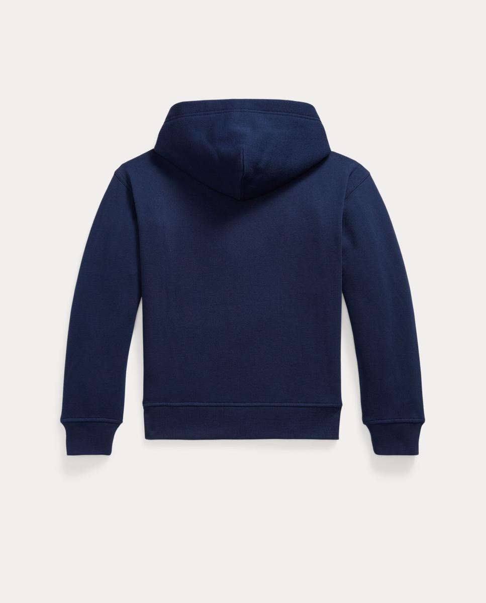 Sweatshirt de Felpa Unissexo com Capuz e Logótipo Universitário Azul-marinho-2