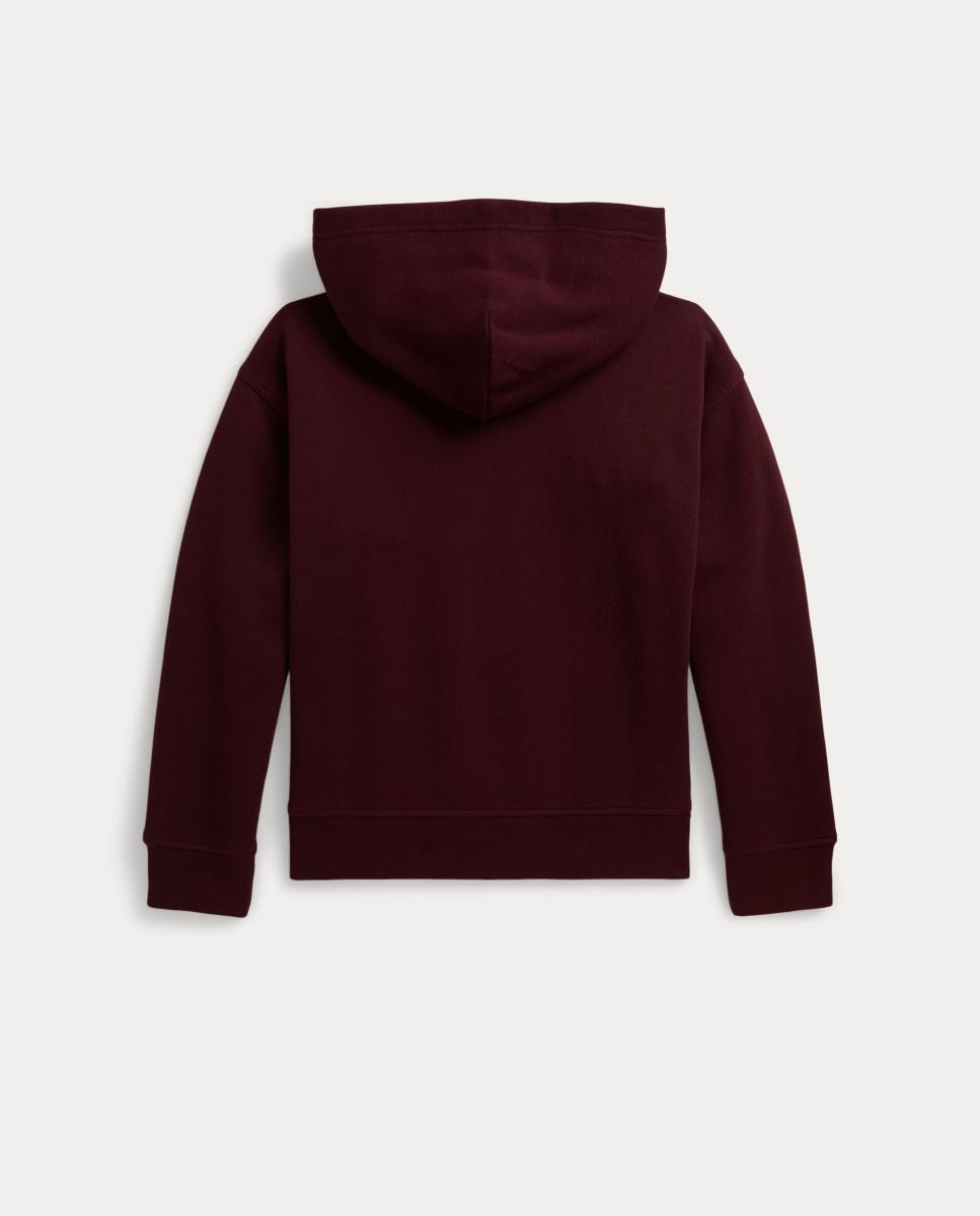 Sweatshirt de Felpa Unissexo com Capuz e Logótipo Universitário Bordeaux-5