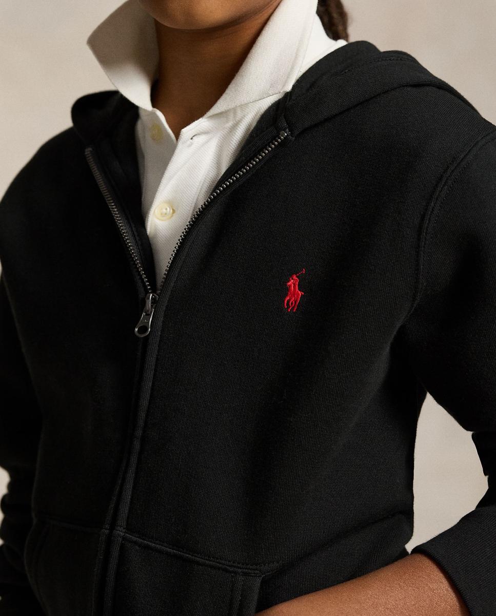 Sweatshirt de Felpa Unissexo com Capuz e Fecho de Correr Preto-3