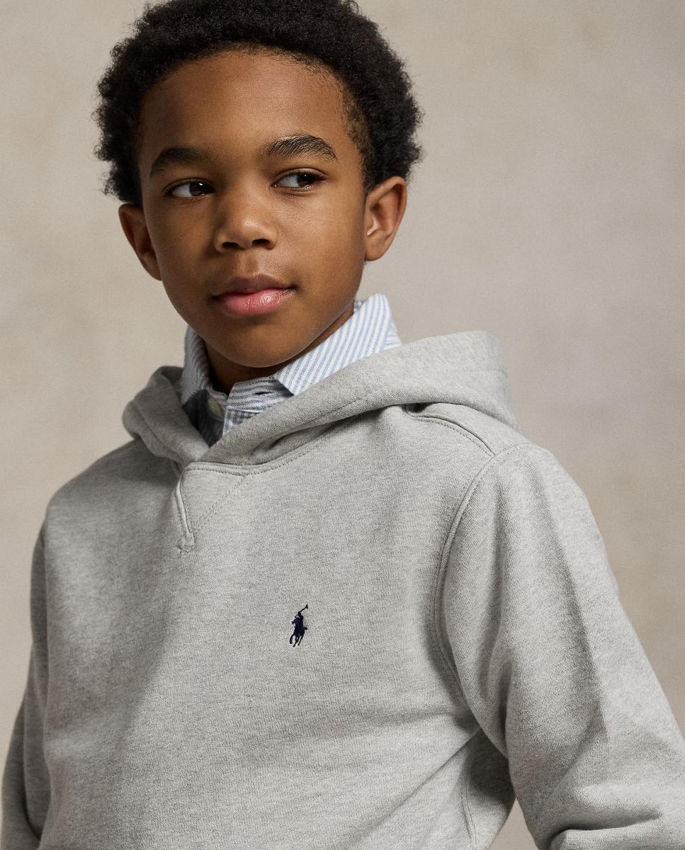 Sweatshirt Unissexo de Felpa com Capuz Polo Ralph Lauren Cinzento-claro-3