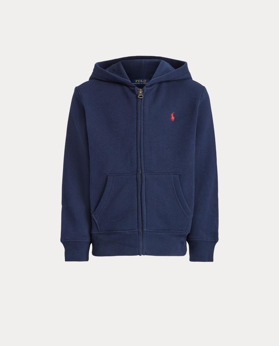 Sweatshirt de Felpa Unissexo com Capuz e Fecho de Correr Azul-marinho-5
