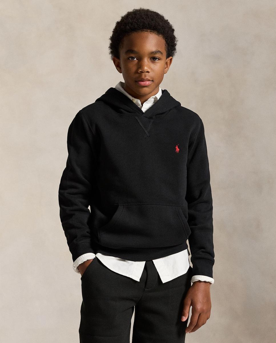 Sweatshirt Unissexo de Felpa com Capuz Preto-2