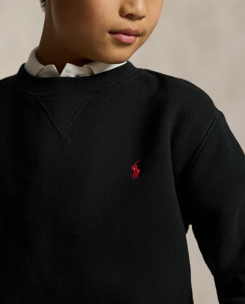 Sweatshirt preta com decote redondo Preto-3
