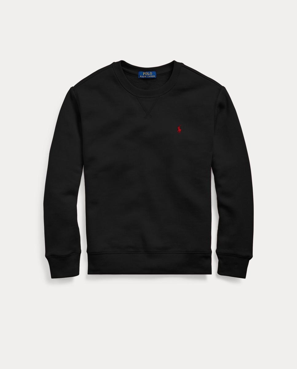 Sweatshirt preta com decote redondo Preto-4