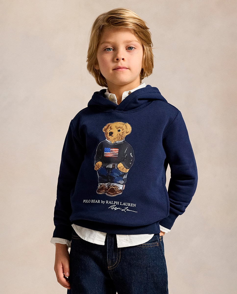 Sweatshirt de Felpa com Capuz e Polo Bear Azul-marinho-1