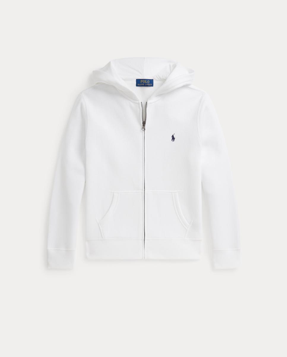 Sweatshirt de Felpa Unissexo com Capuz e Fecho de Correr Polo Ralph Lauren Branco-4