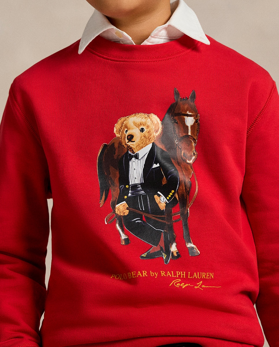 Sweatshirt sem Capuz com Polo Bear do Ano Novo Lunar Polo Ralph Lauren Vermelho-2