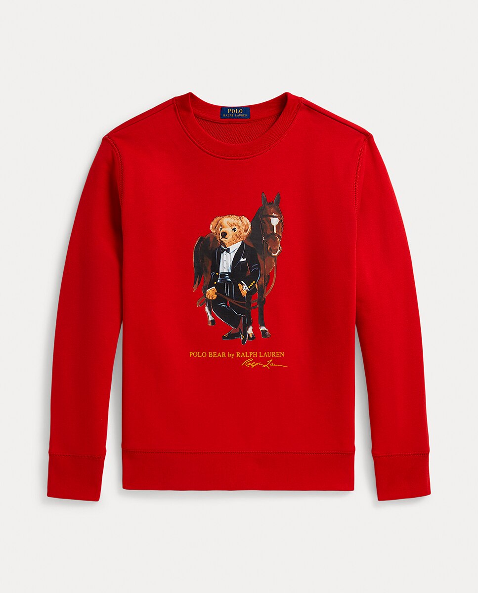 Sweatshirt sem Capuz com Polo Bear do Ano Novo Lunar Polo Ralph Lauren Vermelho-4