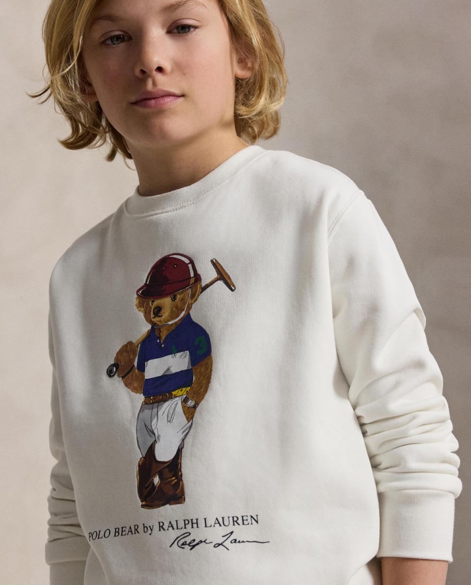 Sweatshirt de Felpa sem Capuz e com Polo Bear Polo Ralph Lauren Branco-2