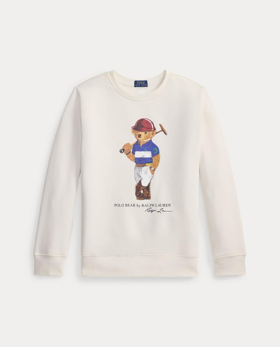 Sweatshirt de Felpa sem Capuz e com Polo Bear Polo Ralph Lauren Branco-4