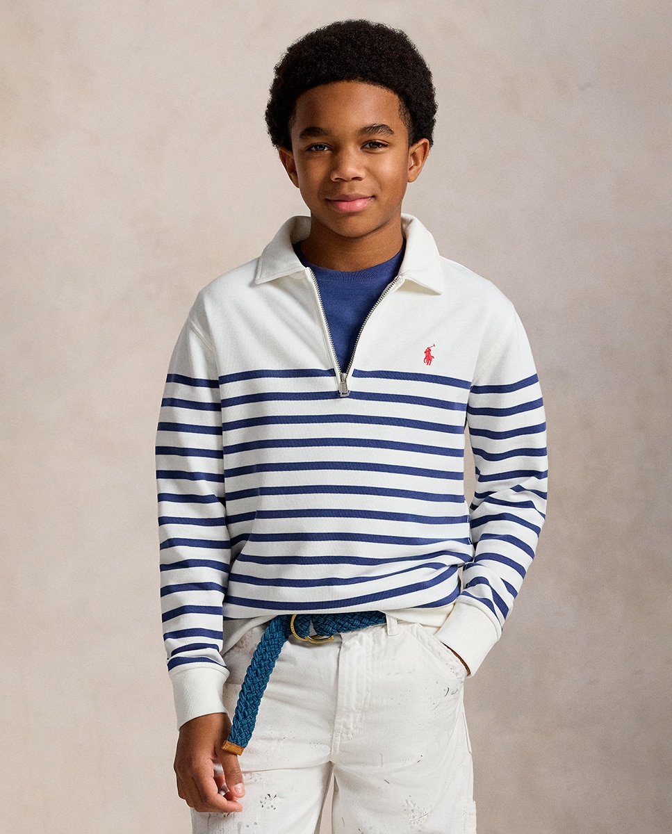 Imagem 0 de Sweatshirt de Algodão com Meio Fecho de Correr