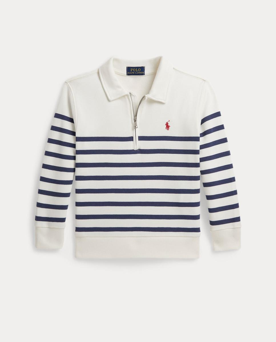 Sweatshirt de Algodão com Meio Fecho de Correr Polo Ralph Lauren Azul/Branco-7