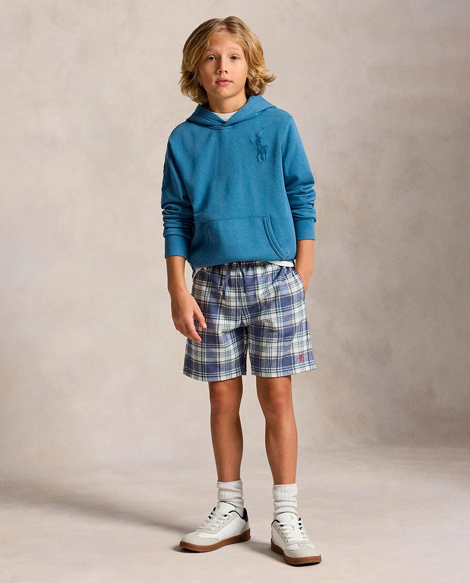 Sweatshirt com Capuz Unissexo de Algodão e Big Pony Polo Ralph Lauren Esmeralda Azul-3