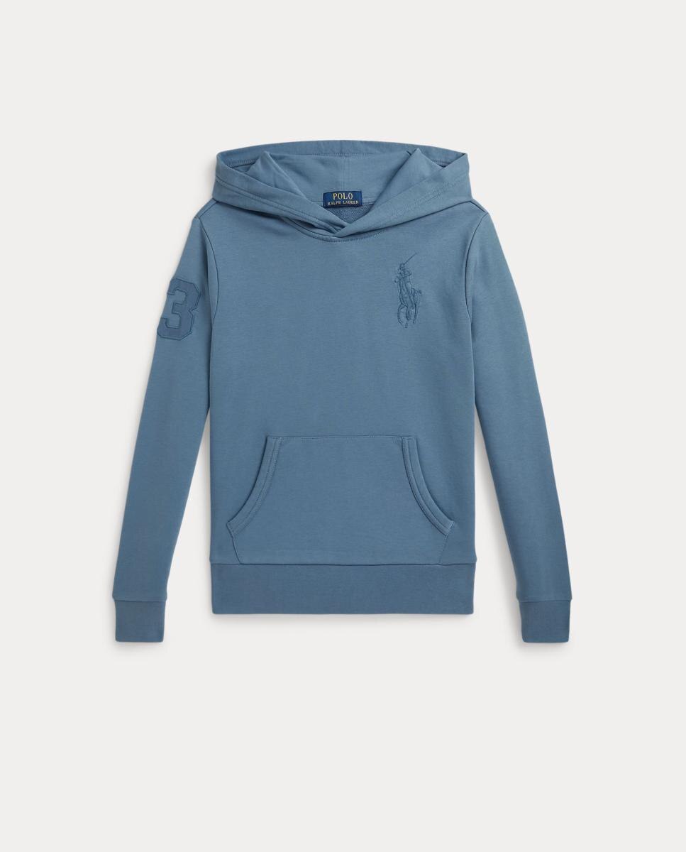 Sweatshirt com Capuz Unissexo de Algodão e Big Pony Polo Ralph Lauren Esmeralda Azul-4