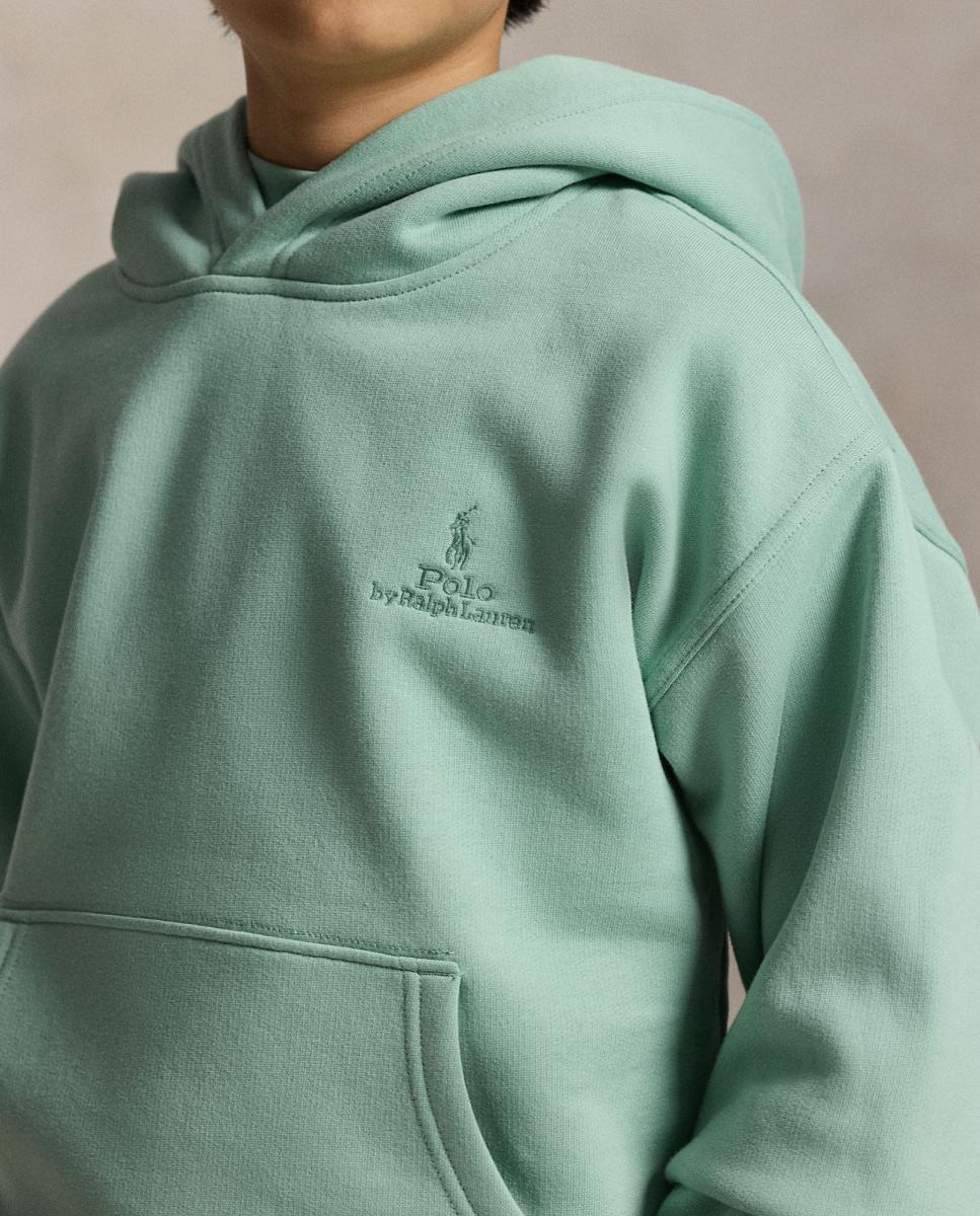 Sweatshirt com Capuz Unissexo de Felpa com Logótipo Polo Ralph Lauren Verde Água-2