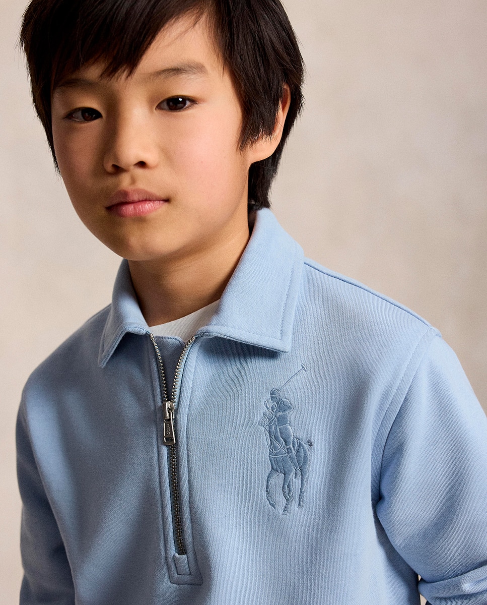 Sweatshirt Unissexo com Fecho de Correr e Big Tony a Condizer Polo Ralph Lauren Céu-2