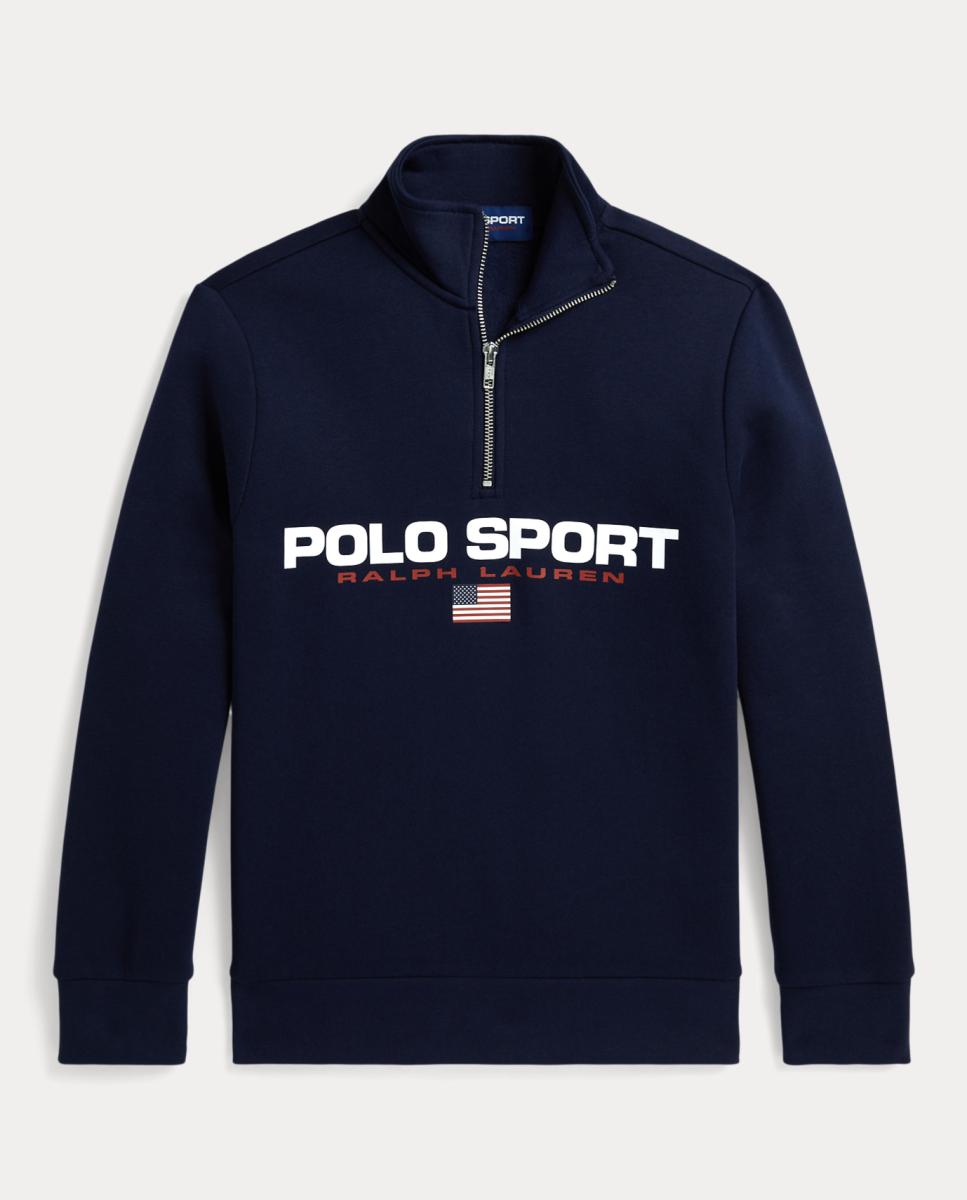 Imagem 0 de Camisola de Malha Unissexo de Algodão com Fecho de Correr Curto Polo Sport