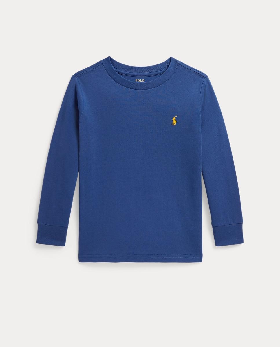 Camiseta de niño de algodón de manga larga - Polo Ralph Lauren - Azul índigo Azul índigo-1