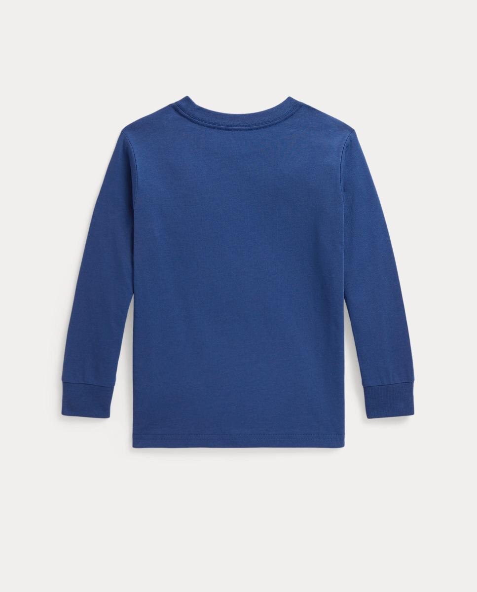 Camiseta de niño de algodón de manga larga - Polo Ralph Lauren - Azul índigo Azul índigo-2