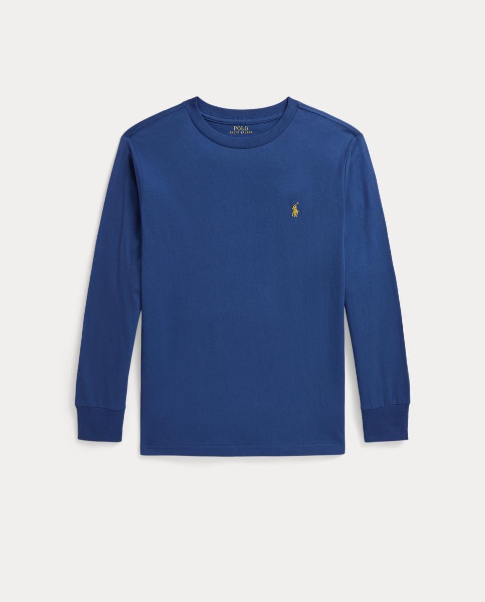Camiseta de niño de algodón de manga larga - Polo Ralph Lauren - Azul Azul-1