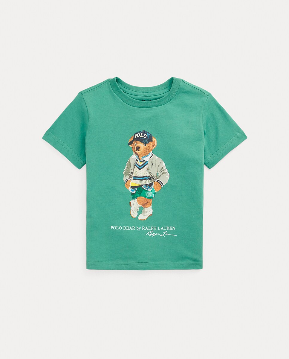 Camiseta de niño de algodón con Polo Bear Años/2 Verde