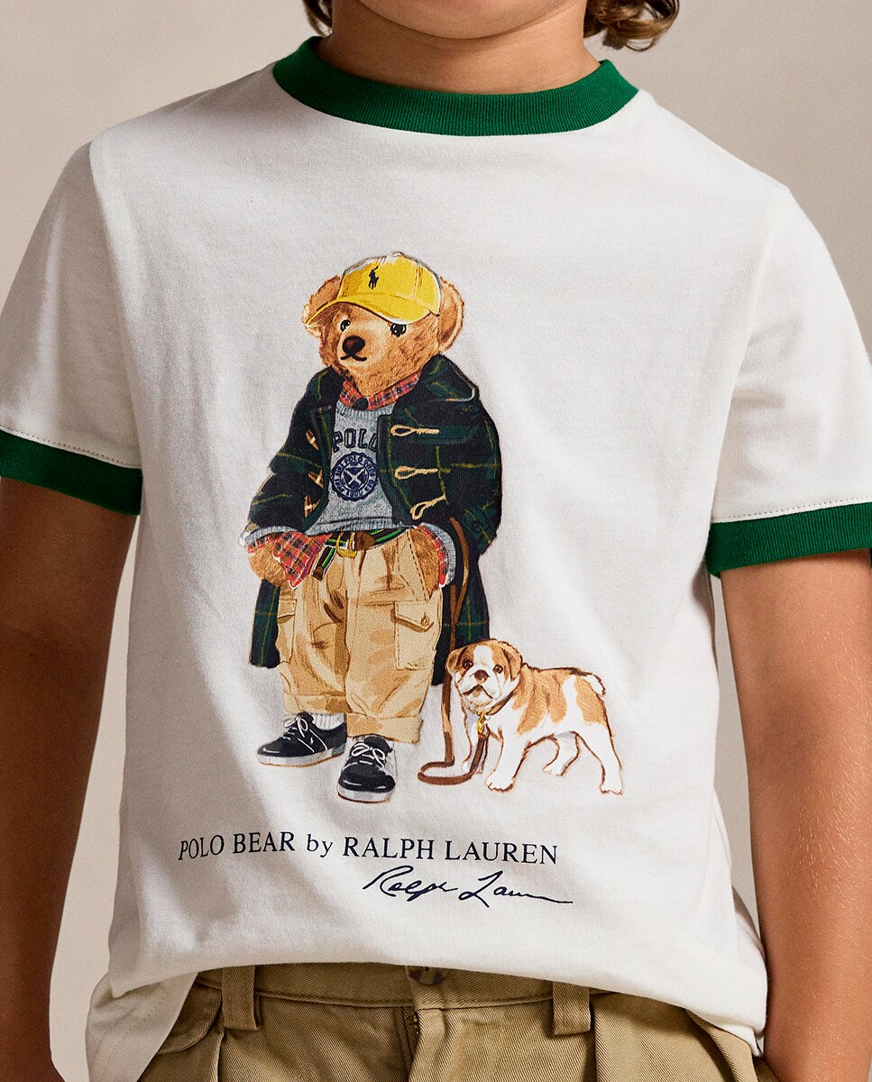 T-shirt com Polo Bear e em Algodão Cru-3