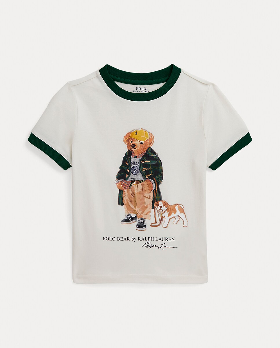 T-shirt com Polo Bear e em Algodão Cru-4