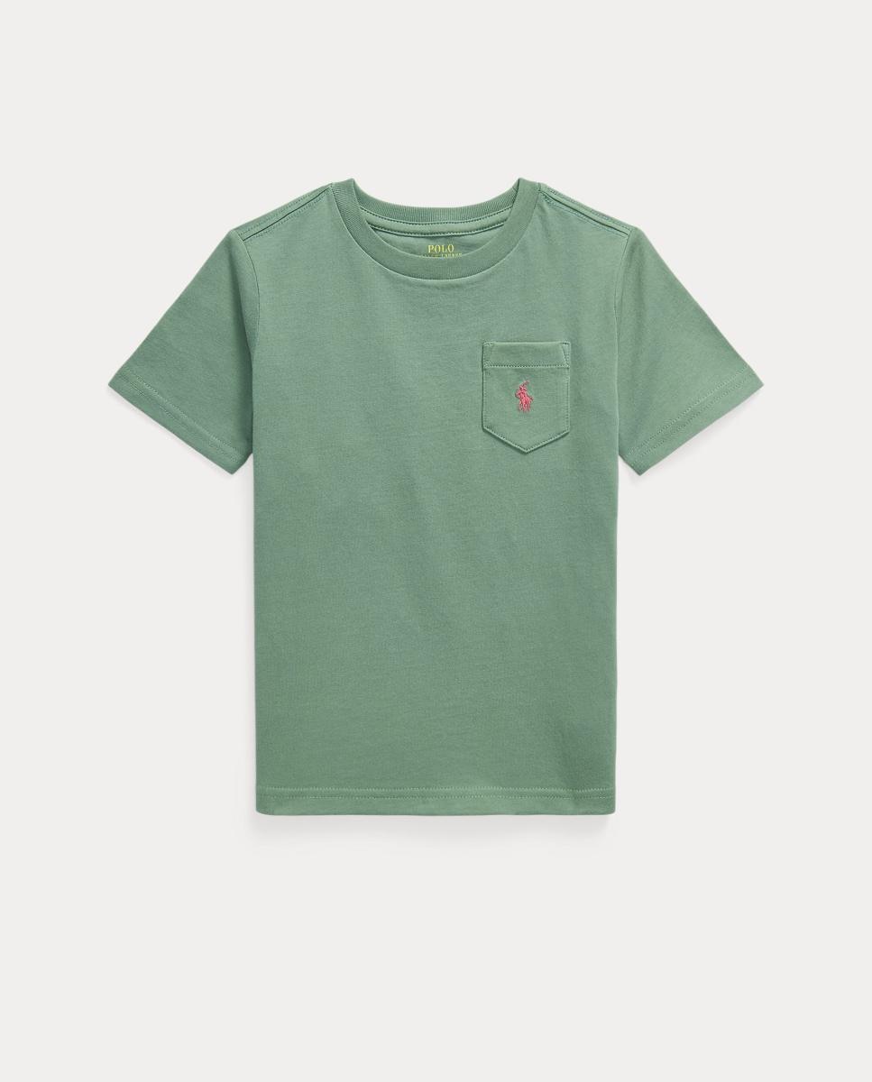 Camiseta de niño de algodón con bolsillo - Polo Ralph Lauren - Verde militar Verde militar-1