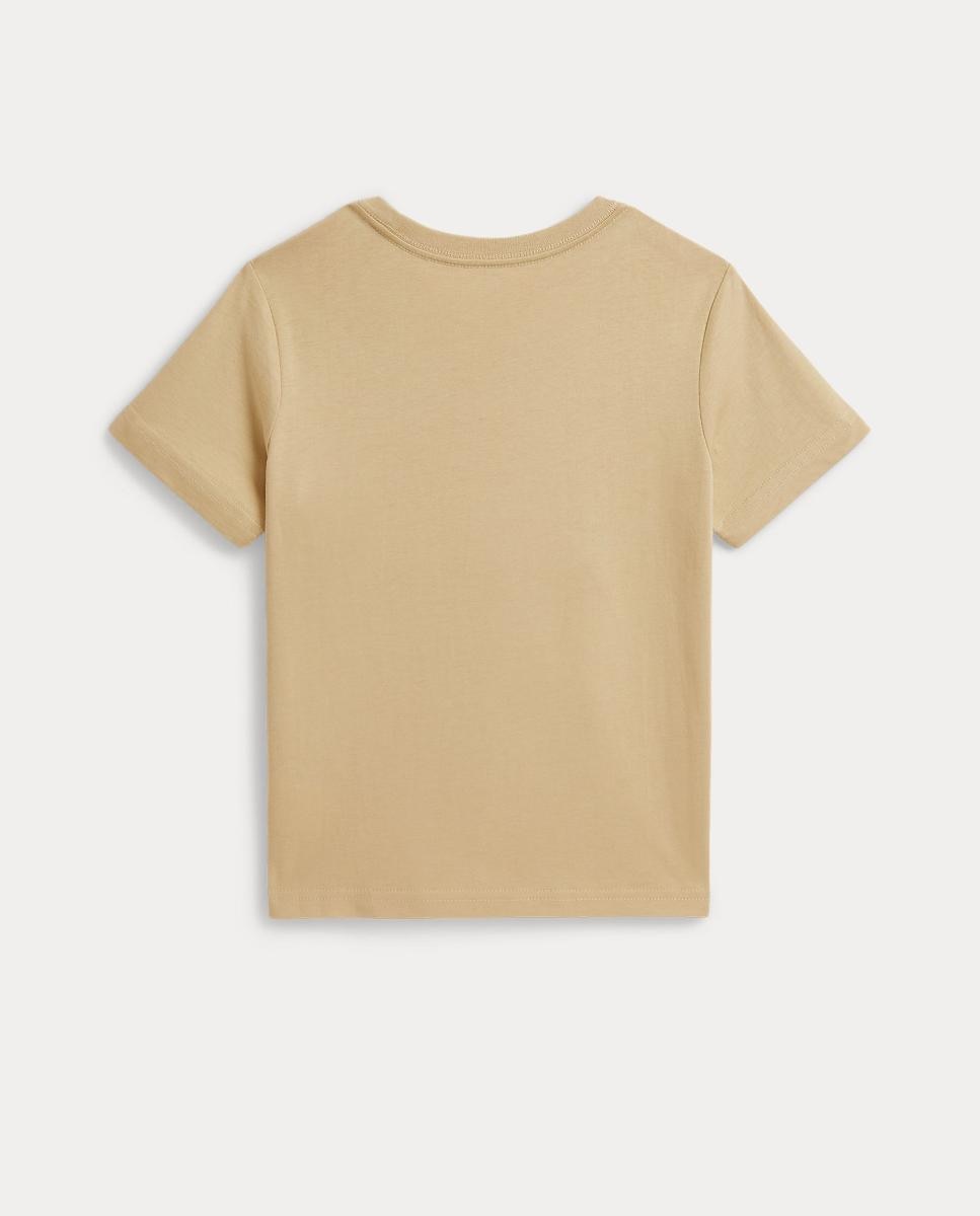 T-shirt com Polo Bear em Algodão Creme-5