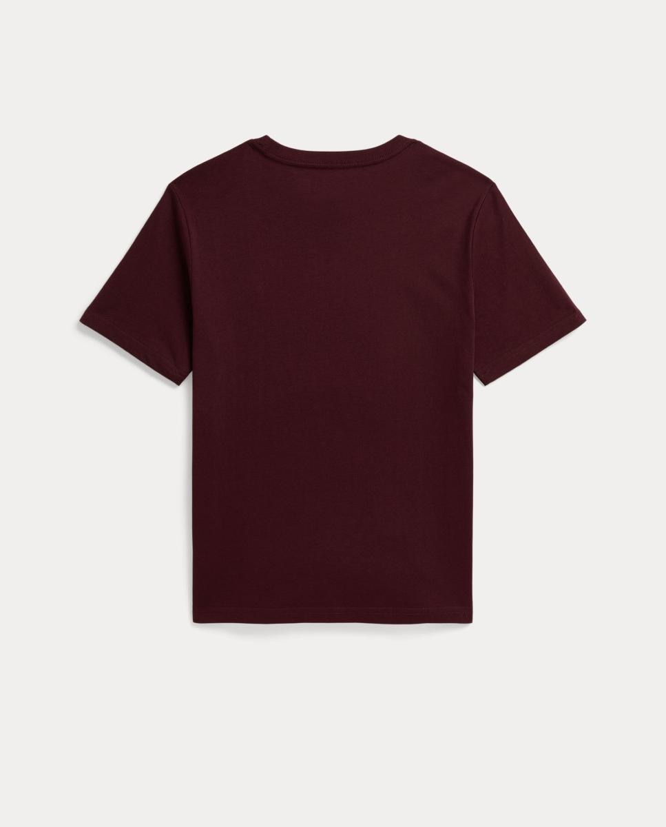T-shirt Unissexo de Algodão com Logótipo Bordado Bordeaux-2