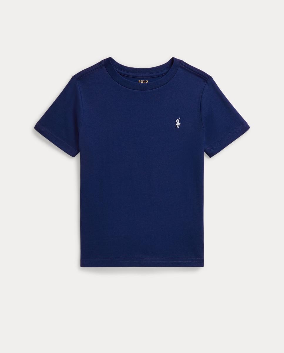 T-shirt Unissexo de Algodão com Logótipo Bordado Azul-índigo-1