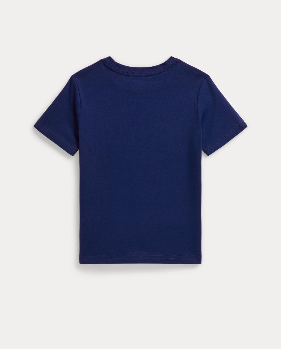 T-shirt Unissexo de Algodão com Logótipo Bordado Azul-índigo-2
