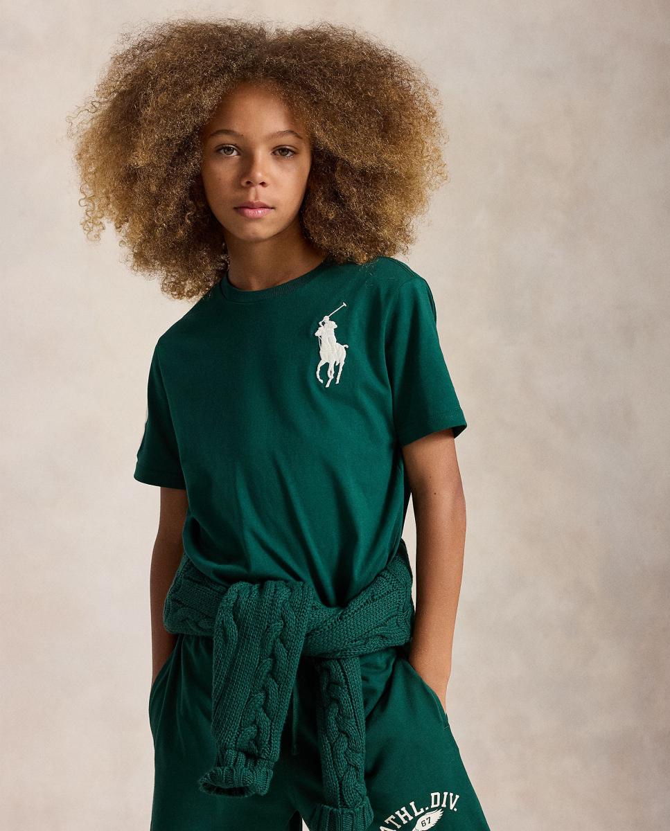 Imagem 0 de T-shirt de Malha de Algodão com Big Pony