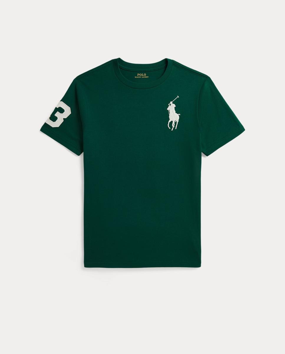 T-shirt de Malha de Algodão com Big Pony Verde-escuro-4