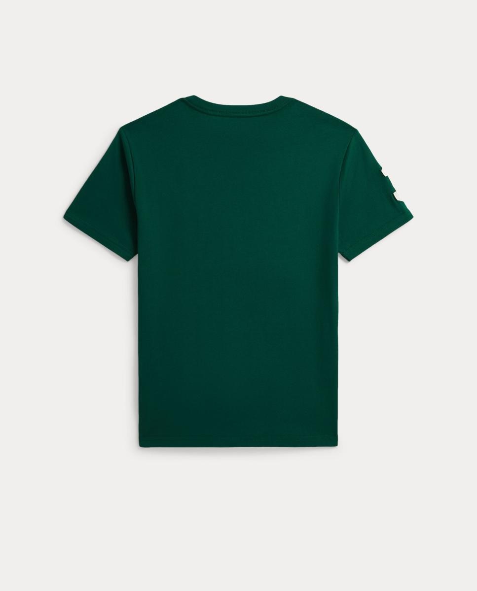 T-shirt de Malha de Algodão com Big Pony Verde-escuro-5
