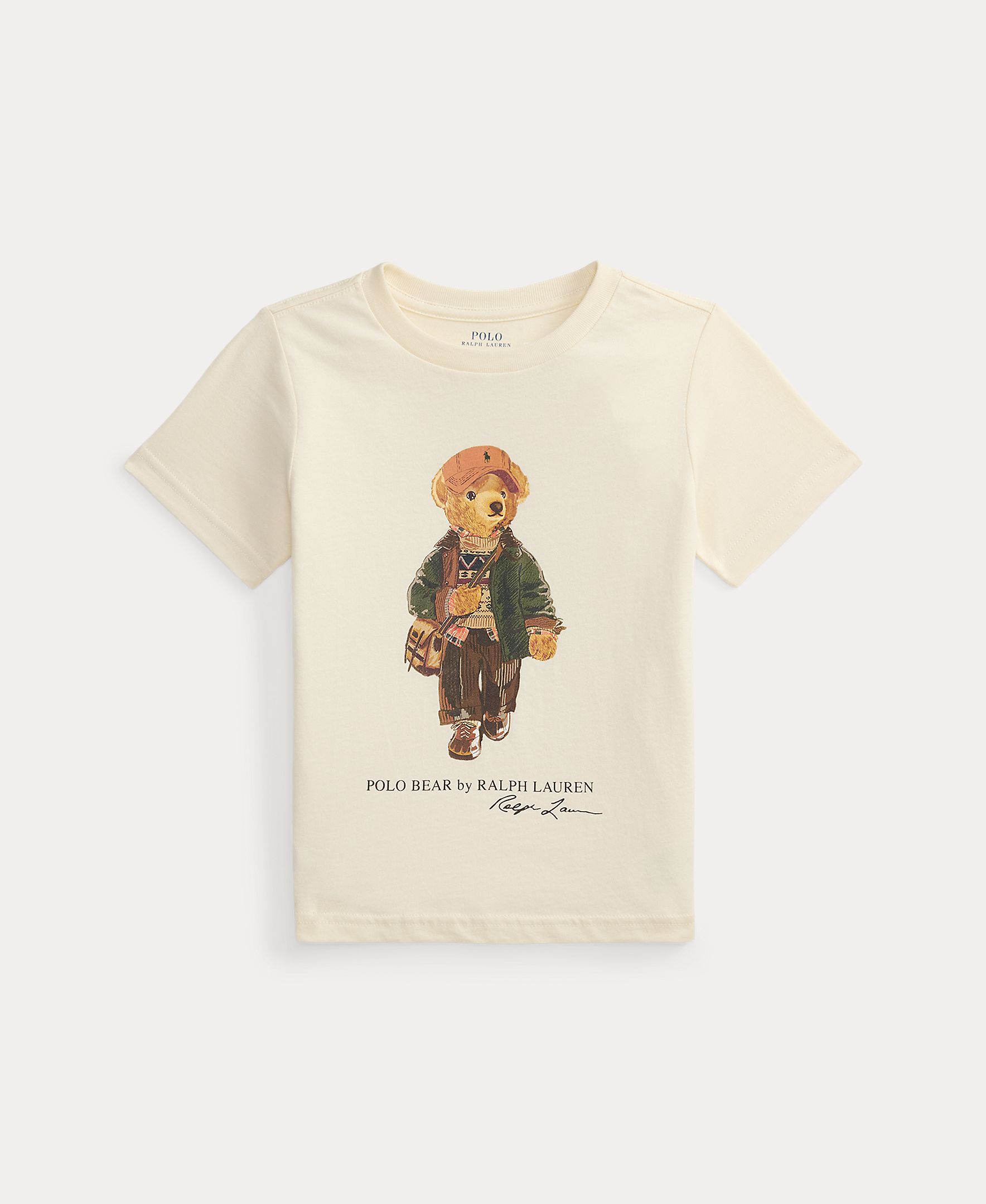 T-shirt Unissexo de Algodão com Polo Bear Creme-4