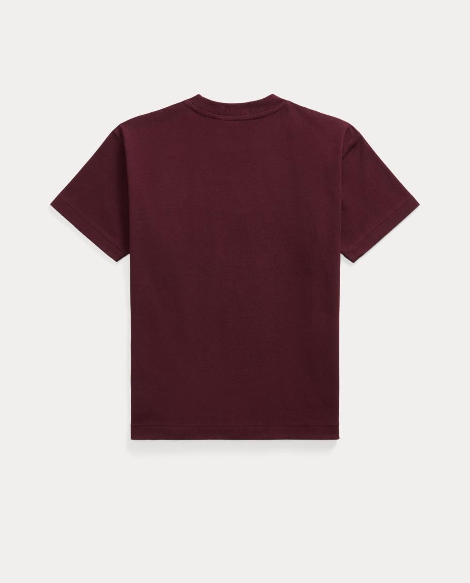 T-shirt Unissexo Oversized com Logótipo Universitário Polo Ralph Lauren Bordeaux-2