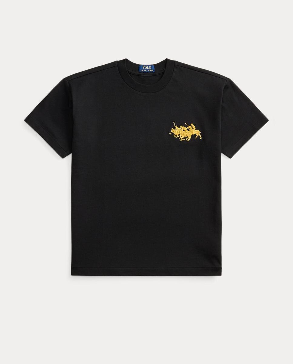 Camiseta de niño oversized con logotipo universitario - Polo Ralph Lauren - Negro Negro-1
